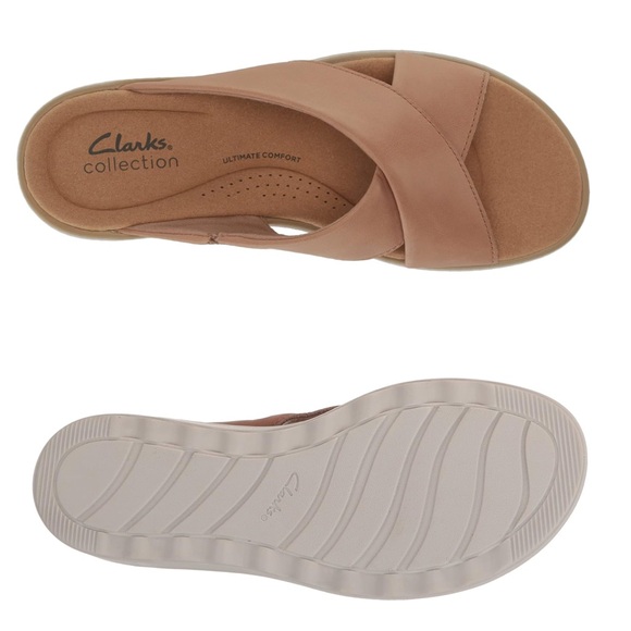 NEW Clarks Women\'s Jillian Gem Wedge in Warm Beige Size 7 M